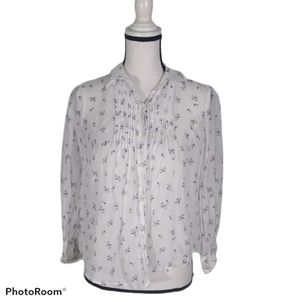 Rebecca Taylor button down sheer top size 0